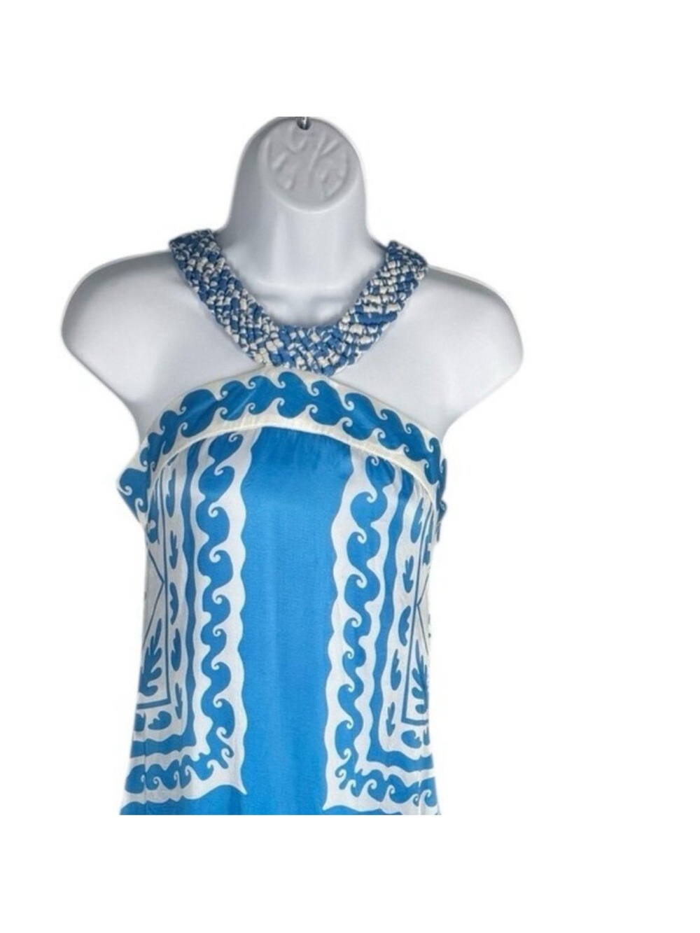 Tuckernuck Blue and White Cross-Neck Maxi Dress - Picture 6 of 10